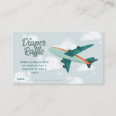 Jongens Vliegtuig Reizen Baby shower Luier Raffle Informatiekaartje (Voorkant)