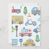 Jongens Voertuigen of Verkeersdag Uitnodiging (Achterkant)