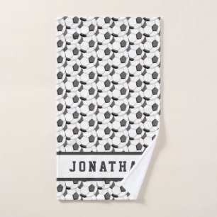 Jongens Voetbal Naam & Ballen Sport Atletiek Team Handdoek