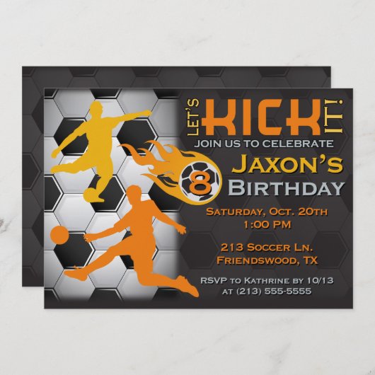 Jongen's Voetbal-uitnodiging - Laten we het aanpri Kaart (Voorkant / Achterkant)
