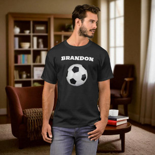 Jongens Voetbal Zwart Stijlvolle Aangepaste Naam M T-shirt