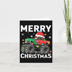 Jongens Vrolijke Kerstmis Monster Truck Santa Hat Kaart