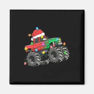 Jongens Vrolijke Kerstmis Monster Truck Santa Hat  Magneet
