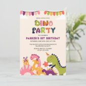 Jongens Waterverf Dinosaurus 1e Verjaardag Kaart (Staand voorkant)