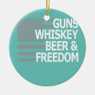 Jongens Whiskey Beer en Freedom Cool USA American Keramisch Ornament