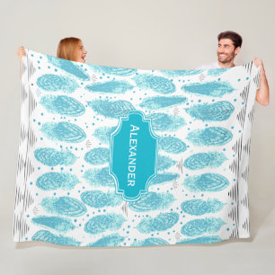 Jongens Zaal Modern Abstract Veer Patroon Fleece Deken