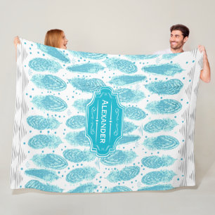 Jongens Zaal Modern Abstract Veer Patroon Fleece Deken