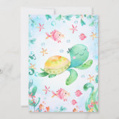 Jongens Zee Schildpad Oneder Het Zee 1e Verjaardag Kaart (Achterkant)