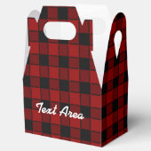 Jongens Zwart & Rood Plaid Geruite Party Favor Box Bedankdoosjes (Geopend)
