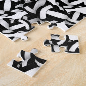 jongens zwarte witte teamkleuren volleybal legpuzzel (Zijkant)