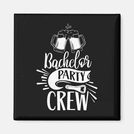 Jongensavond Crew Team Bruidegom Bruid Magneet (Voorkant)