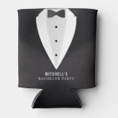 Jongensavond Zwarte Pak & Stropdas Blikjeskoeler (Voorkant)