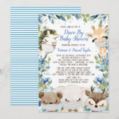 Jongensdier met maskers rijdt door Baby shower Kaart (Voorkant / Achterkant)