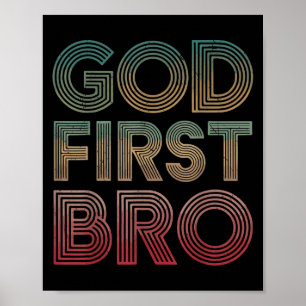 Jongensgod eerst broer grappig christelijk god bro poster
