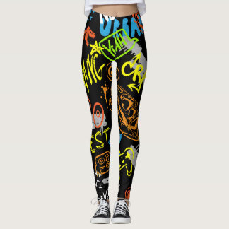 Jongensgraffiti: met de hand getekende koelte leggings