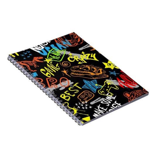 Jongensgraffiti: met de hand getekende koelte notitieboek (Rechterzijde)