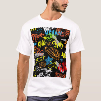 Jongensgraffiti: met de hand getekende koelte t-shirt