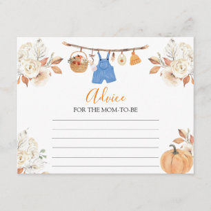 Jongenskleding Pompoen Baby shower advies voor mam Informatiekaartje