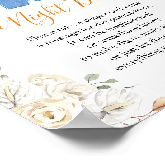 Jongenskleding Pompoen Baby shower Late Night Luie Poster (Hoek)