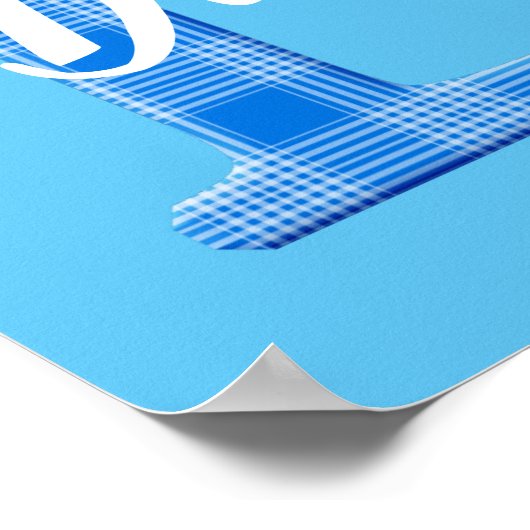 Jongensnaam Aangepaste geruite letter D Poster (Hoek)