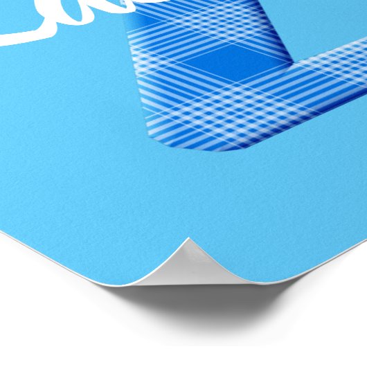 Jongensnaam Aangepaste geruite letter Z Poster (Hoek)