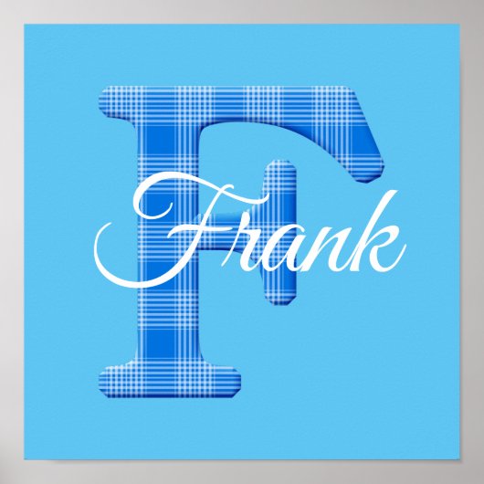 Jongensnaam aangepaste plaid letter F Poster (Voorkant)