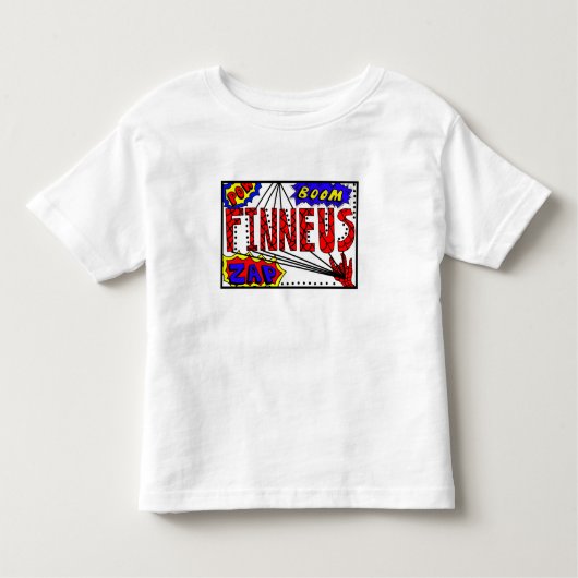 Jongensnaam Finneus Spider Web Superkrachten Kinder Shirts (Voorkant)