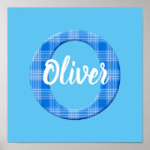 Jongensnaam op maat geruite letter O Poster (Voorkant)