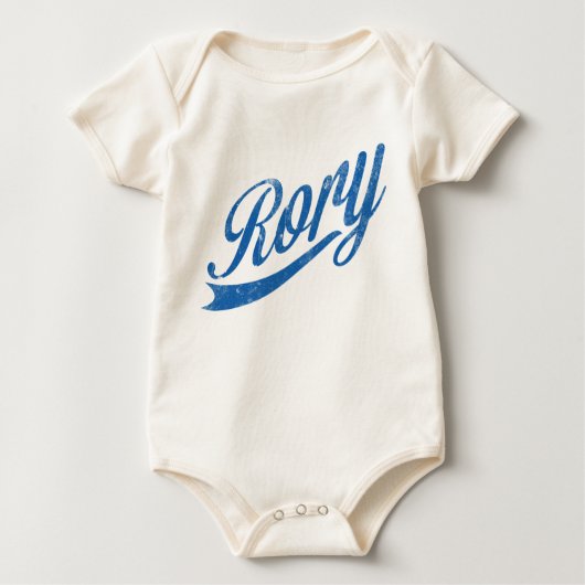 Jongensnaam "Rory" Distressed Blue Romper (Voorkant)