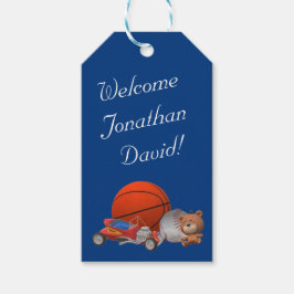 Jongenspeelgoed met Labels met geschrokken cadeaus Cadeaulabel