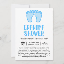 Jongensvoeten eerste keer oma Baby shower Kaart