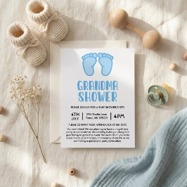 Jongensvoeten eerste keer oma Baby shower Kaart