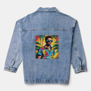 Jongere Hawaïaanse mannen Denim Jacket