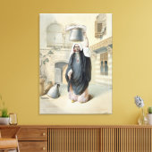 Jongeren Arabisch meisje dat terugkeert uit de Ham Canvas Afdruk (Insitu (Woonkamer))