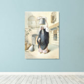 Jongeren Arabisch meisje dat terugkeert uit de Ham Canvas Afdruk (Insitu (Houten vloer))