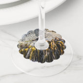 Jongeren pit op de rots wijnglaslabel (Dichtbij)