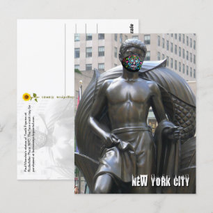 Jongerenbeeld met kalavera-gezichtsmasker - NYC V- Briefkaart