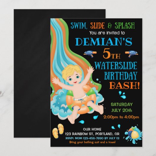 Jongerenfeest op verjaardagsfeestje kaart (Voorkant / Achterkant)