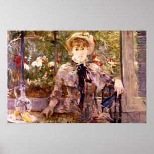 Jongerenmeisje in een Groen Huis, Berthe Morisot Poster
