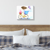 Jongerenmeisje op een bijschilderscanvas — schilde canvas afdruk (Insitu (Slaapkamer))