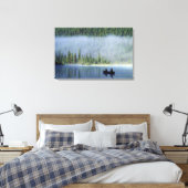 Jongerenvisserij op het meer van Waterhoenders, Ba Canvas Afdruk (Insitu (Slaapkamer))