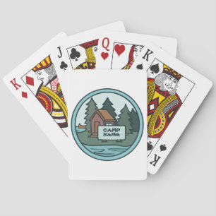 Jongerenzomerkamp, eilandhut, met aangepast teken pokerkaarten