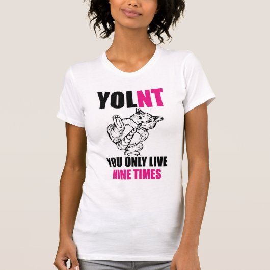 JONGERT U leeft slechts negen keer kat Dames T-Shi T-shirt (Voorkant)