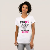 JONGERT U leeft slechts negen keer kat Dames T-Shi T-shirt (Voorkant volledig)