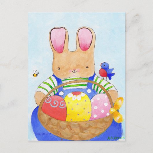 jongetbundel met mand-briefkaart briefkaart (Voorkant)