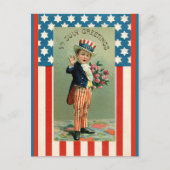 jongetje Sam op 4 juli Feestdagenkaart (Voorkant)