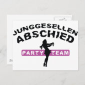 Jonggezellenafscheid / huwelijk briefkaart (Voorkant / Achterkant)