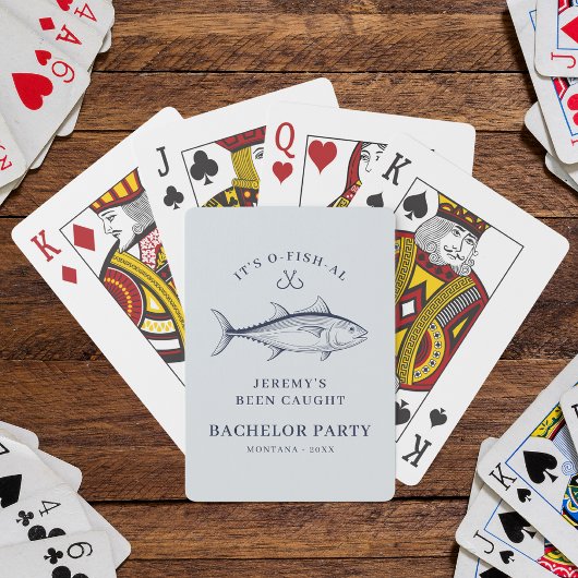 Jonggezellenfeest Bruidegom Visuitstap Grappig Pokerkaarten