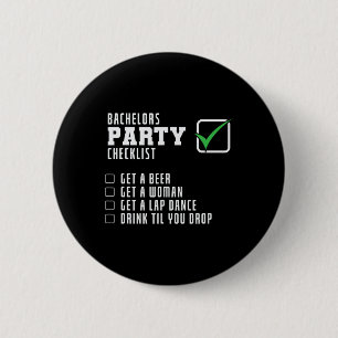 Jonggezellenfeest Checklist  Ronde Button 5,7 Cm