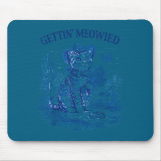 Jonggezellenfeest cowboy cowgirl laat me miauwen muismat